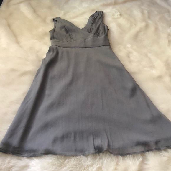 J.Crew silk cocktail party dress gray fully lined - Picture 4 of 8